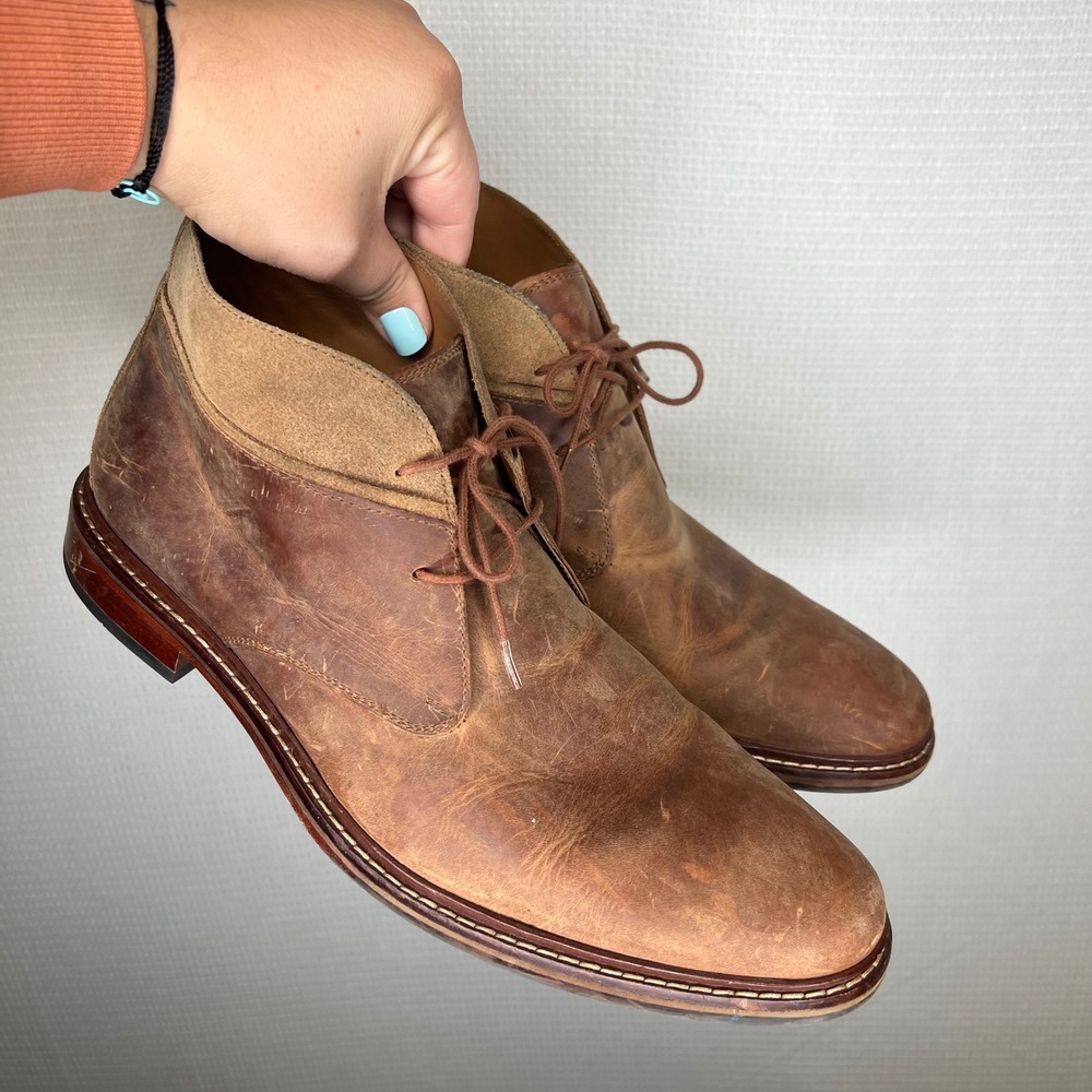 Cole Haan Mens Brown Leather Suede Chukka Boots C24534 Size 12 M